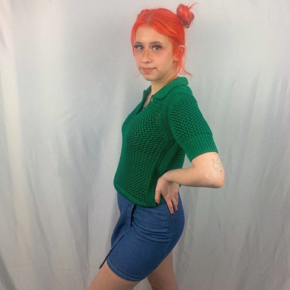 Denim mini skirt with stretch - Picture 2 of 6